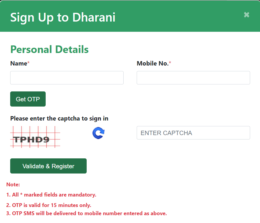 signup to dharani