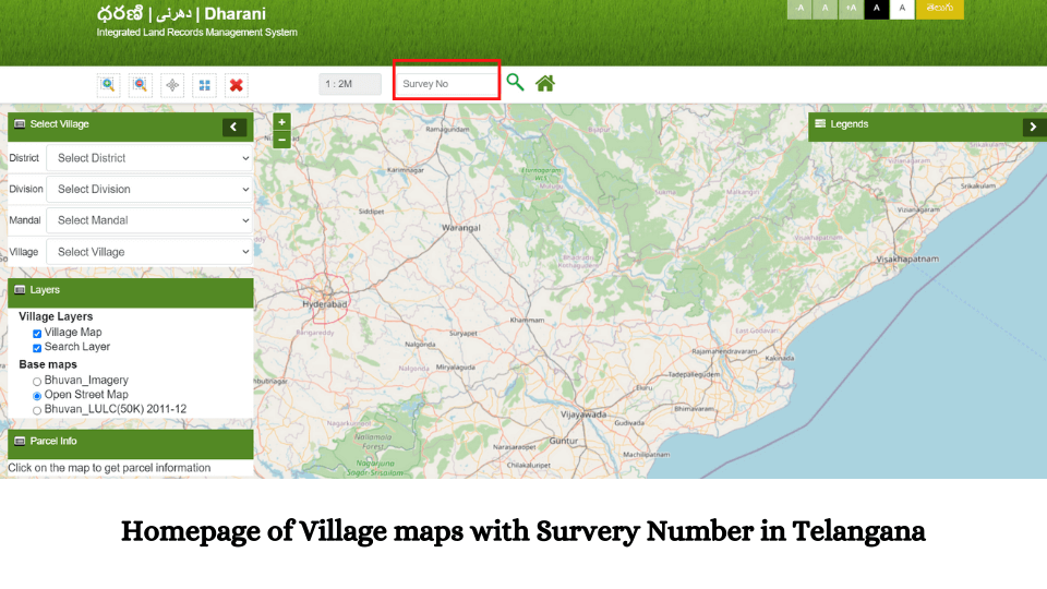homepage of village maps with survey numbers in telangana