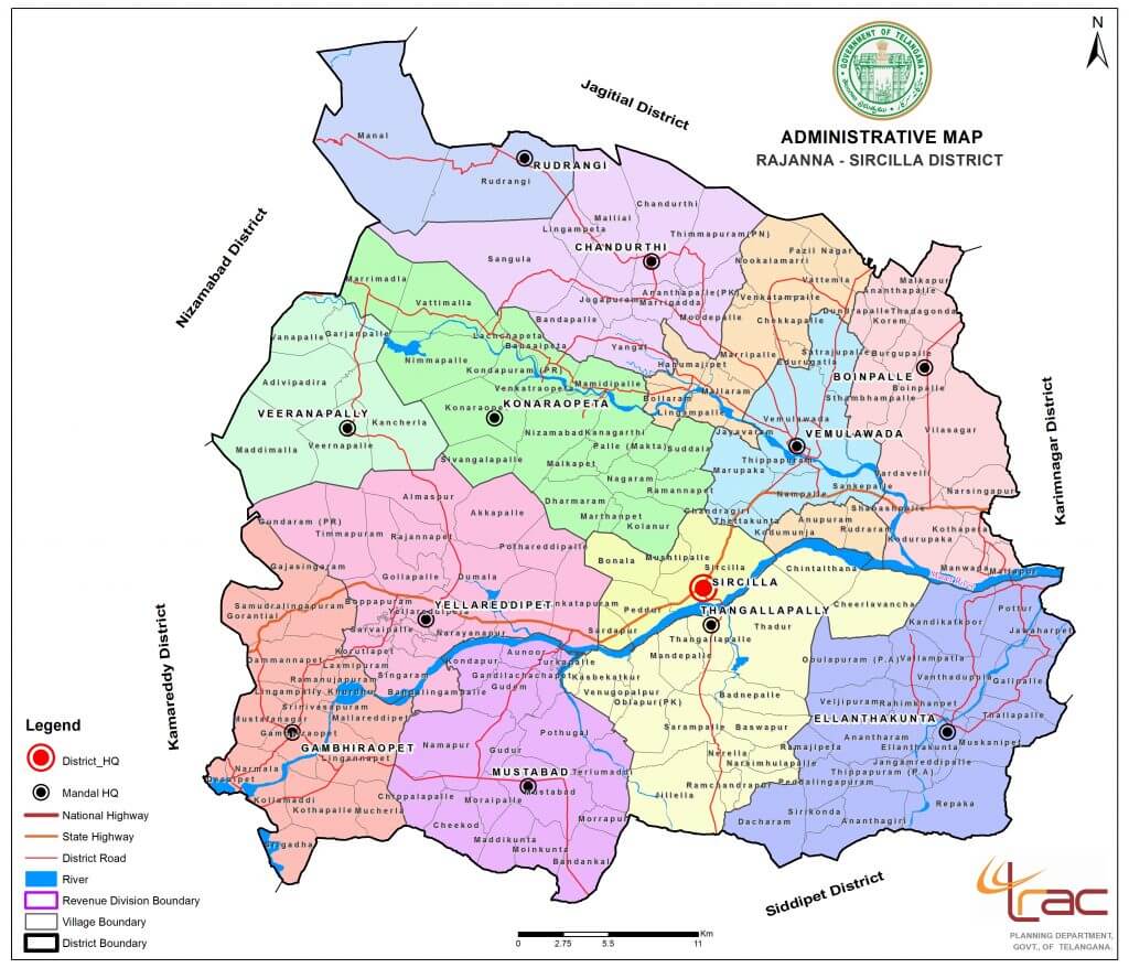 Rajanna Sircilla District official map