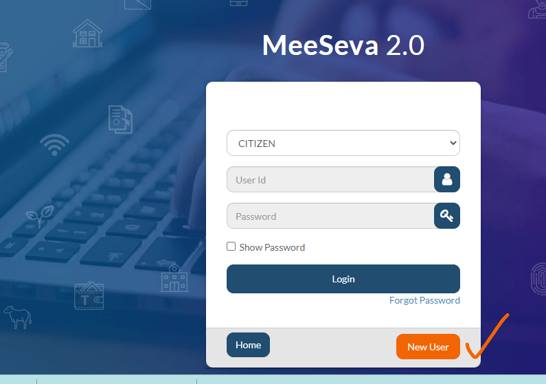 mee seva new user registration