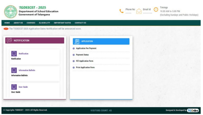 TG DEECET Notification 2025 How To Apply Online