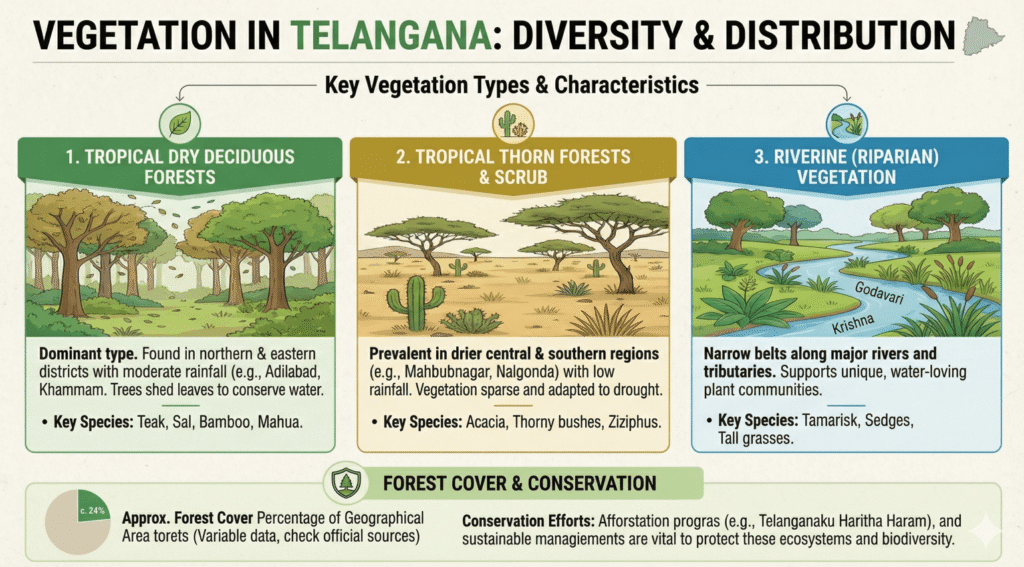 Vegetation of Telangana – Types, Forest Cover & Important Trees 2 types of vegetation in telangana