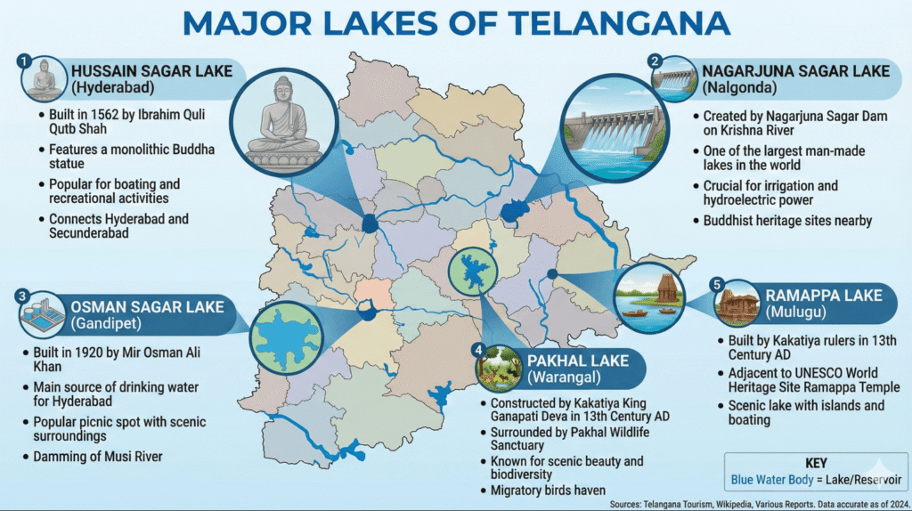 lakes in telangana map
