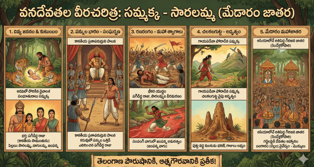 sammkka sarakka jatara story in telugu