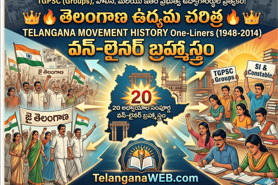 telangana movement one liners guide