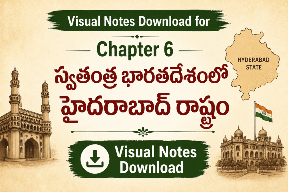 Chapter 6 - స్వతంత్ర భారతదేశంలో హైదరాబాద్ రాష్ట్రం 1 Hyderabad State After Independence: History, Mulki Movement & Land Reforms (1948-1956)